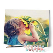 Load image into Gallery viewer, paint by numbers | Girl and Flower | flowers intermediate | FiguredArt