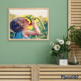 paint by numbers | Girl and Flower | flowers intermediate | FiguredArt