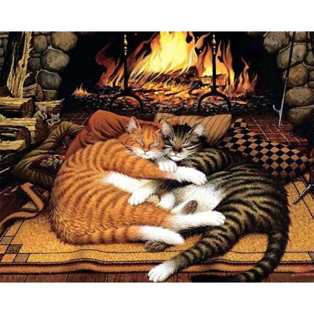 paint by numbers | Cats hugging | animals cats intermediate | FiguredArt