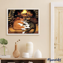 Load image into Gallery viewer, paint by numbers | Cats hugging | animals cats intermediate | FiguredArt