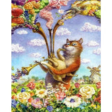 paint by numbers | Cat playing Trumpet | animals cats intermediate | FiguredArt