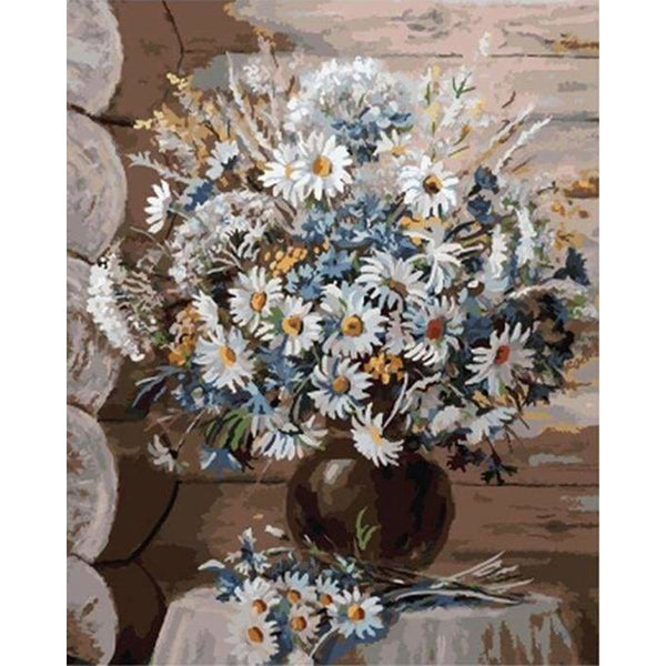Paint by numbers | Vase of Daisies | flowers intermediate | Figured'Art