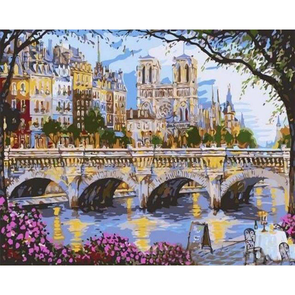 paint by numbers | Notre Dame de Paris and the Seine | cities intermediate | FiguredArt