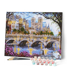 Load image into Gallery viewer, paint by numbers | Notre Dame de Paris and the Seine | cities intermediate | FiguredArt