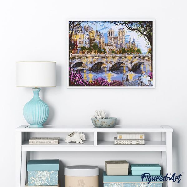 paint by numbers | Notre Dame de Paris and the Seine | cities intermediate | FiguredArt
