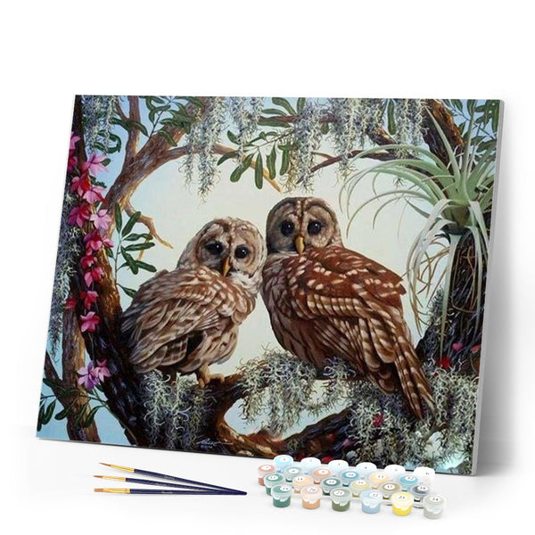 paint by numbers | Two Owls | advanced animals owls | FiguredArt