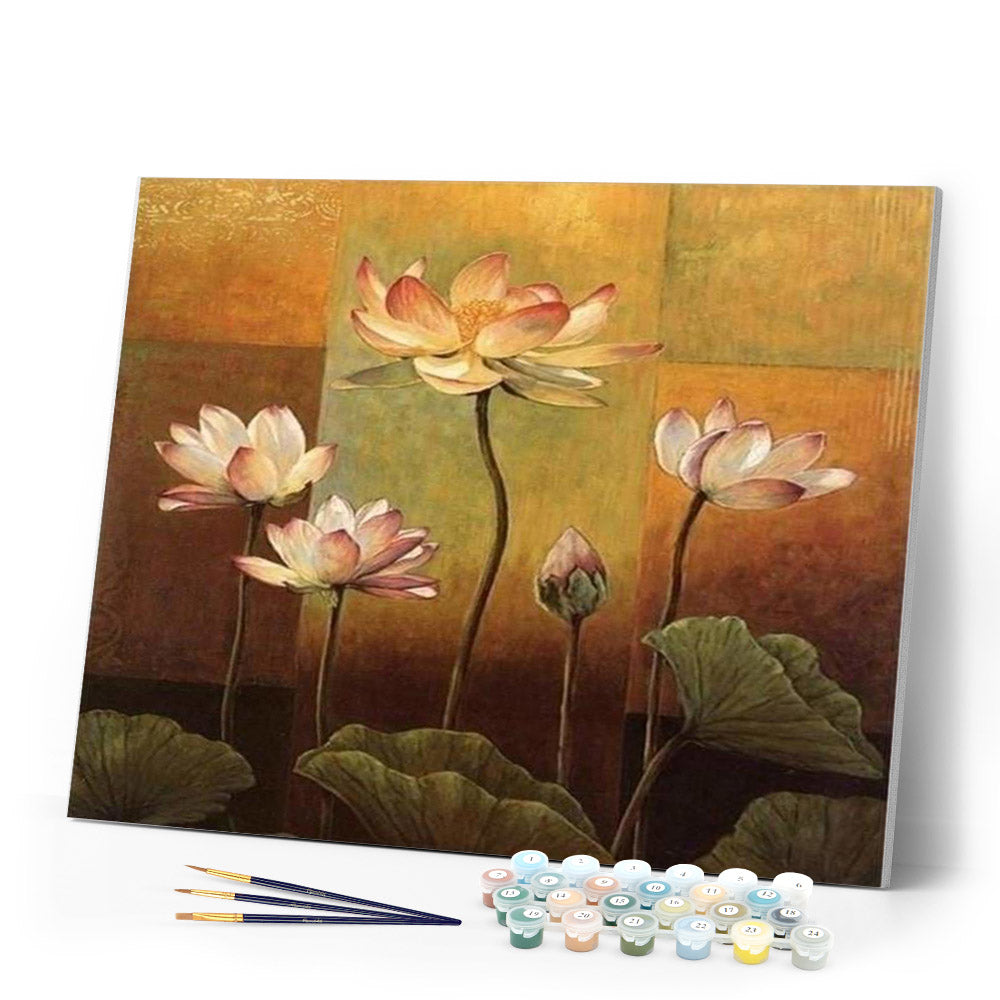 paint by numbers | Blooming Lotus | flowers intermediate | FiguredArt