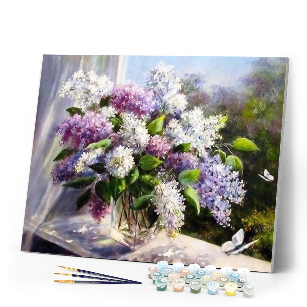 paint by numbers | Purple vase | advanced flowers | FiguredArt