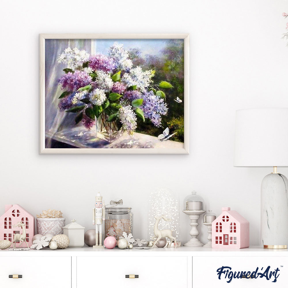 paint by numbers | Purple vase | advanced flowers | FiguredArt