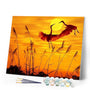 paint by numbers | Sunset Crane | animals birds cranes easy landscapes | FiguredArt