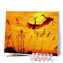 Load image into Gallery viewer, paint by numbers | Sunset Crane | animals birds cranes easy landscapes | FiguredArt