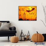 paint by numbers | Sunset Crane | animals birds cranes easy landscapes | FiguredArt