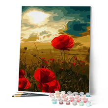 Load image into Gallery viewer, paint by numbers | Red Flowers and Sunlight | advanced flowers | FiguredArt