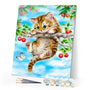 paint by numbers | Cat hanging from the tree | animals cats intermediate trees | FiguredArt