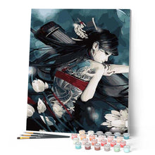 Load image into Gallery viewer, paint by numbers | Character With Sword | flowers intermediate world | FiguredArt