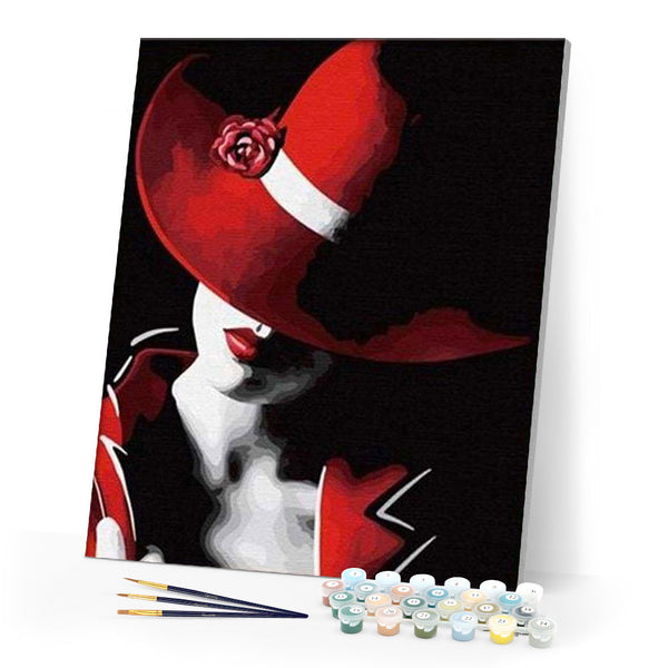 paint by numbers | Red Hat Girl | easy portrait | FiguredArt