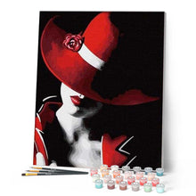 Load image into Gallery viewer, paint by numbers | Red Hat Girl | easy portrait | FiguredArt