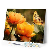 paint by numbers | Yellow Flower and Butterfly | animals butterflies easy flowers | FiguredArt