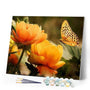 paint by numbers | Yellow Flower and Butterfly | animals butterflies easy flowers | FiguredArt