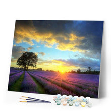 Load image into Gallery viewer, paint by numbers | Lilac Field And Sunset | advanced landscapes | FiguredArt