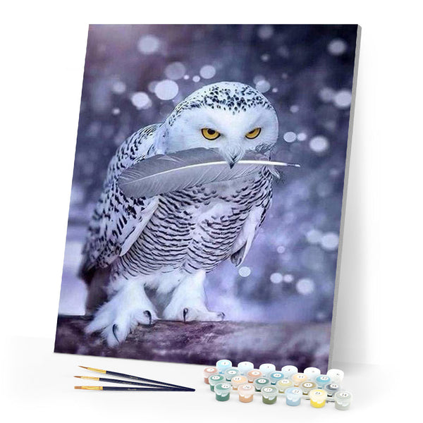 paint by numbers | White Owl | animals intermediate owls | FiguredArt