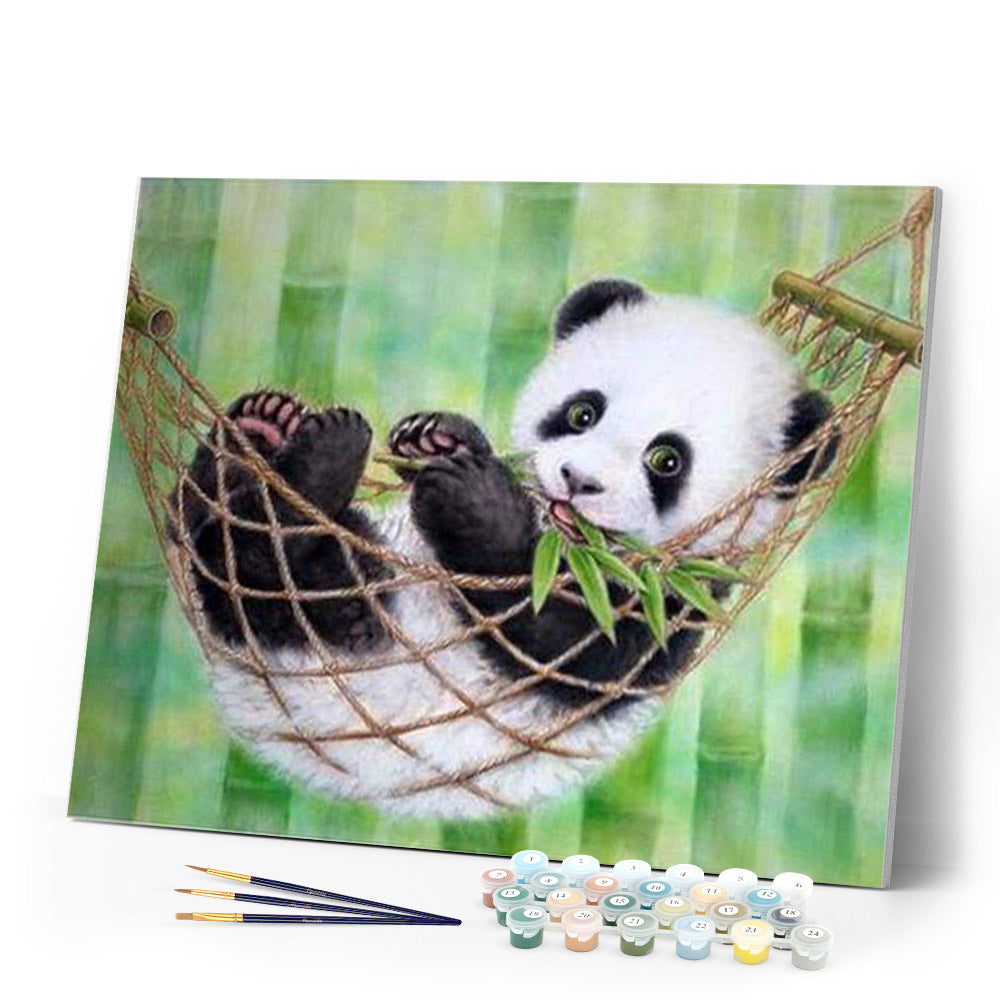 paint by numbers | Panda and Hammac | animals intermediate pandas | FiguredArt