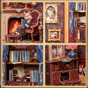 DIY Book Nook kit - Count Cat's Study