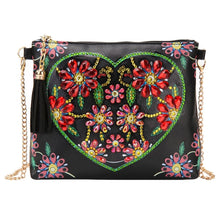 Load image into Gallery viewer, Diamond Painting Handbag - Midnight Heart Bouquet Figured'Art