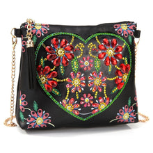 Load image into Gallery viewer, Diamond Painting Handbag - Midnight Heart Bouquet