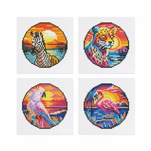 Load image into Gallery viewer, Mini Diamond Painting 6"x8" (4 pieces) - Tropical Birds And Sunset