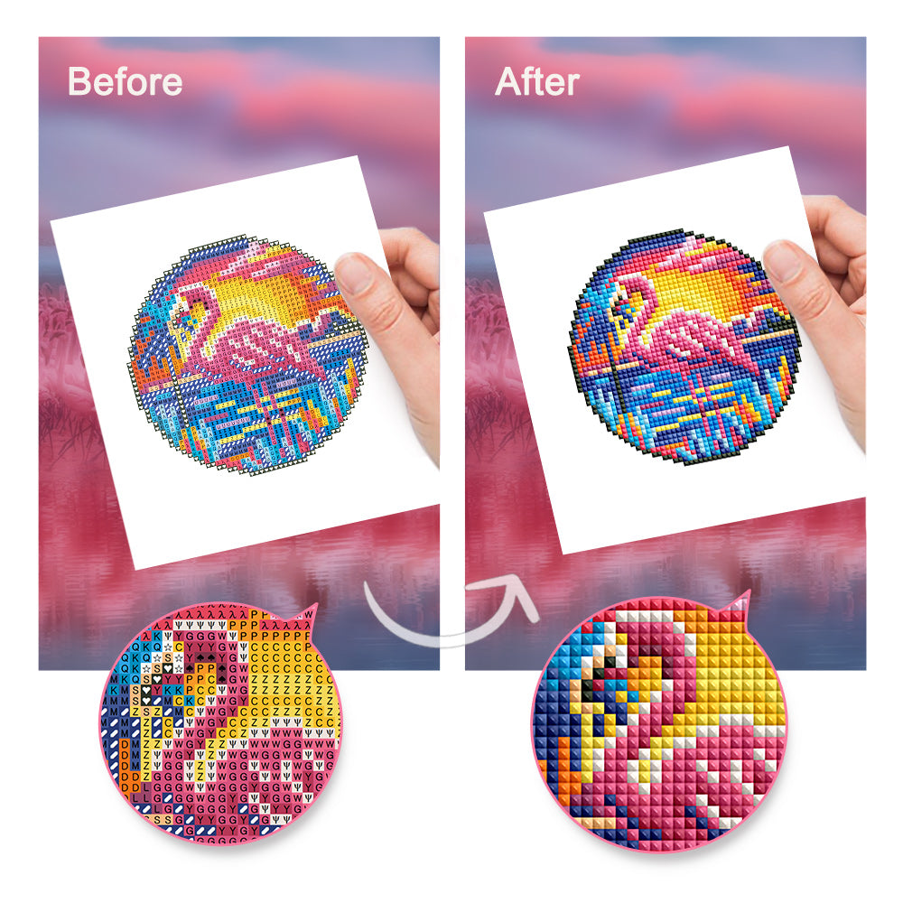 Mini Diamond Painting 6"x8" (4 pieces) - Tropical Birds And Sunset