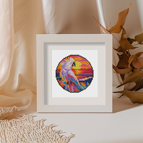 Mini Diamond Painting 6"x8" (4 pieces) - Tropical Birds And Sunset