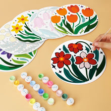 Load image into Gallery viewer, Mini Paint by Numbers Set - Discs Ø7.9" (6 pieces) - Bloom Collection