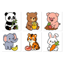 Load image into Gallery viewer, Mini Paint by Numbers Set 7.9"x7.9" (6 pieces) - Cute and Hungry Figured'Art