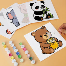 Load image into Gallery viewer, Mini Paint by Numbers Set 7.9"x7.9" (6 pieces) - Cute and Hungry