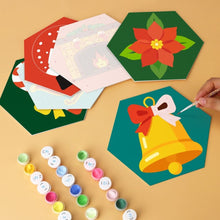 Load image into Gallery viewer, Mini Paint by Numbers Set - Hexagons (6 pieces) - Festive Set
