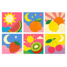 Load image into Gallery viewer, Mini Paint by Numbers Set 7.9"x7.9" (6 pieces) - Fruit and Celestial Pop Figured'Art