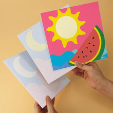 Load image into Gallery viewer, Mini Paint by Numbers Set 7.9"x7.9" (6 pieces) - Fruit and Celestial Pop