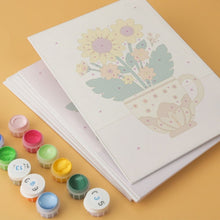 Load image into Gallery viewer, Mini Paint by Numbers Set 5.9"x7.9" (6 pieces) - Teacup Blooms