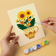 Load image into Gallery viewer, Mini Paint by Numbers Set 5.9"x7.9" (6 pieces) - Teacup Blooms