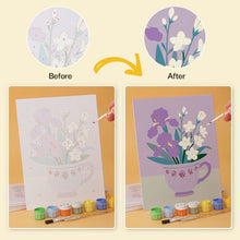 Load image into Gallery viewer, Mini Paint by Numbers Set 5.9"x7.9" (6 pieces) - Teacup Blooms