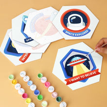 Load image into Gallery viewer, Mini Paint by Numbers Set - Hexagons (6 pieces) - Galaxy Icon
