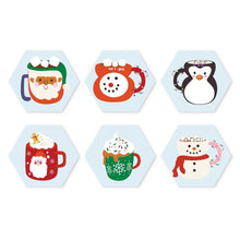 Load image into Gallery viewer, Mini Paint by Numbers Set - Hexagons (6 pieces) - Cozy Winter Mugs Figured'Art