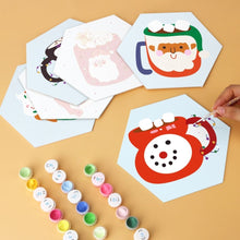 Load image into Gallery viewer, Mini Paint by Numbers Set - Hexagons (6 pieces) - Cozy Winter Mugs