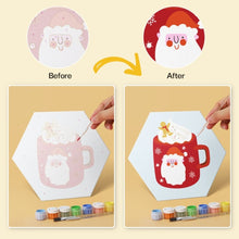 Load image into Gallery viewer, Mini Paint by Numbers Set - Hexagons (6 pieces) - Cozy Winter Mugs