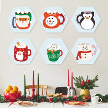 Load image into Gallery viewer, Mini Paint by Numbers Set - Hexagons (6 pieces) - Cozy Winter Mugs