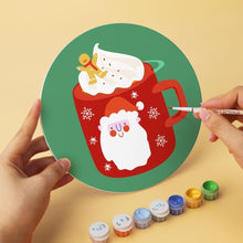 Load image into Gallery viewer, Mini Paint by Numbers Set - Discs Ø7.9" (6 pieces) - Christmas Mugs