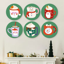 Load image into Gallery viewer, Mini Paint by Numbers Set - Discs Ø7.9" (6 pieces) - Christmas Mugs