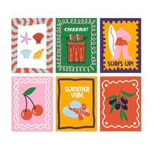 Load image into Gallery viewer, Mini Paint by Numbers Set 5.9"x7.9" (6 pieces) - Summer Vibes 1 Figured'Art