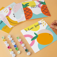 Load image into Gallery viewer, Mini Paint by Numbers Set 7.9"x7.9" (6 pieces) - Fresh Fruits